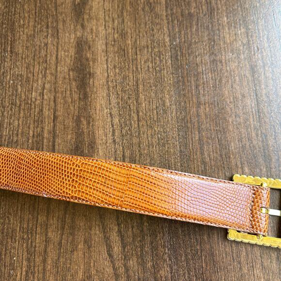 NWOT l.magnin vintage genuine lizard brown women’s size small belt - Picture 6 of 12